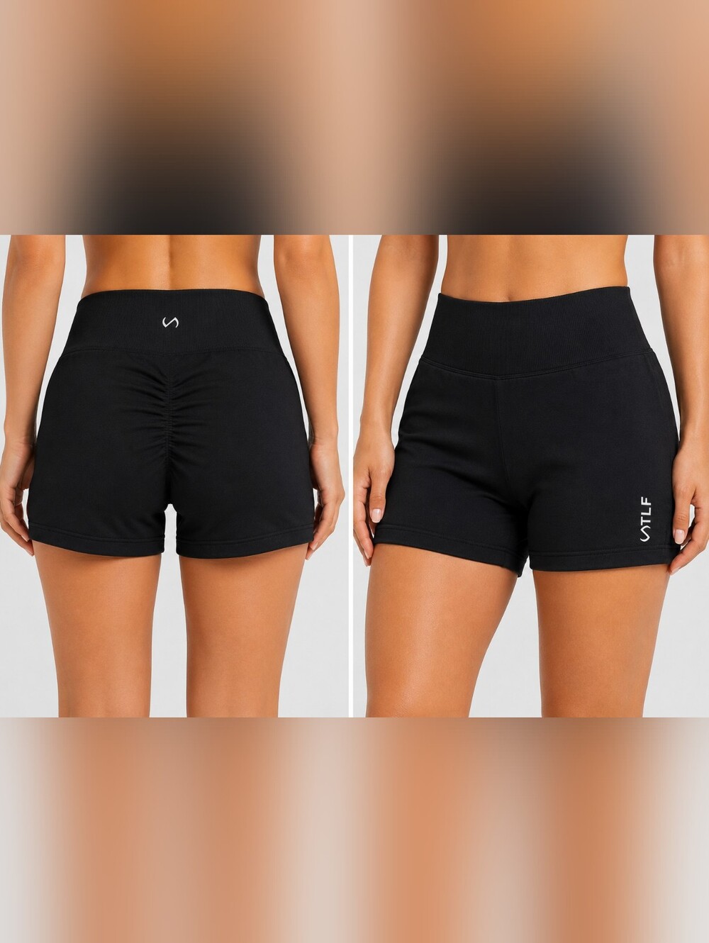 NWOT TLF Apparel Black High-Rise Shorts With Scrunch